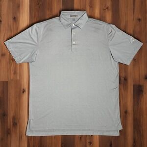 Peter Millar Summer Comfort Golf Polo Shirt Mens Large Gray‎ Pinehills Golf Club